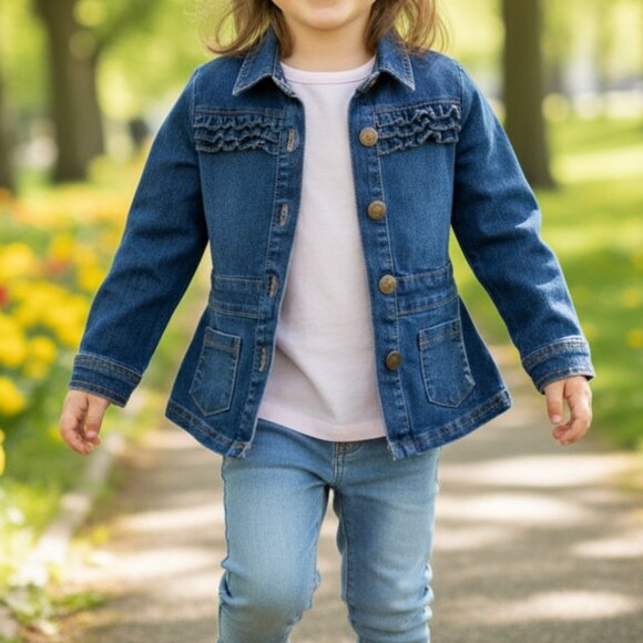 Vero Blue Denim Snap-Up Jean Jacket 4T - Picture 11 of 13